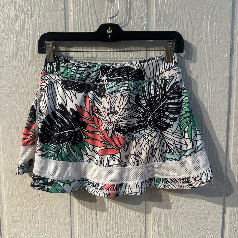 Ideology Skort Tropical Athletic Skirt Golf Tennis Pickleball Pull On - YL